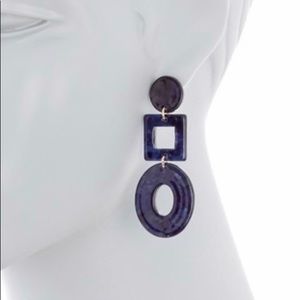 Halogen - Blue Mixed Shape Resin Drop Earrings